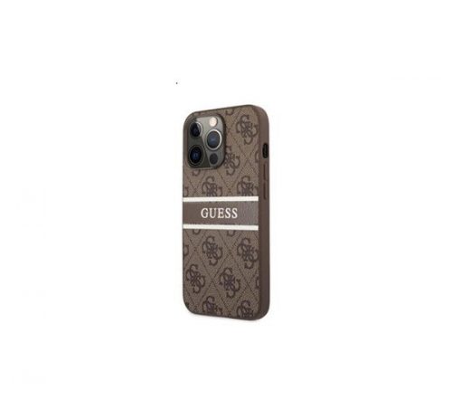 Guess PU 4G Printed Stripe Apple iPhone 13 Pro Max hátlap tok, barna