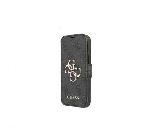 Guess PU 4G Metal Logo Apple iPhone 13 mini flip tok, szürke