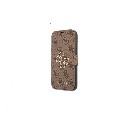 Guess PU 4G Metal Logo Apple iPhone 13 Pro Max flip tok, barna