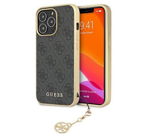 Guess 4G Charms Apple iPhone 13 Pro hátlap tok, szürke