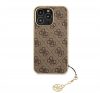 Guess 4G Charms Apple iPhone 13 Pro Max hátlap tok, barna