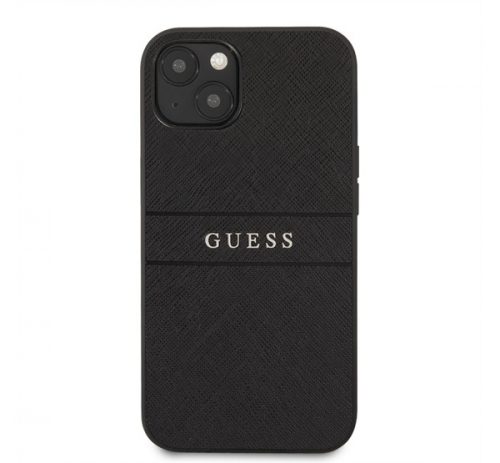 Guess PU Saffiano Apple iPhone 13 bőr hátlap tok, fekete