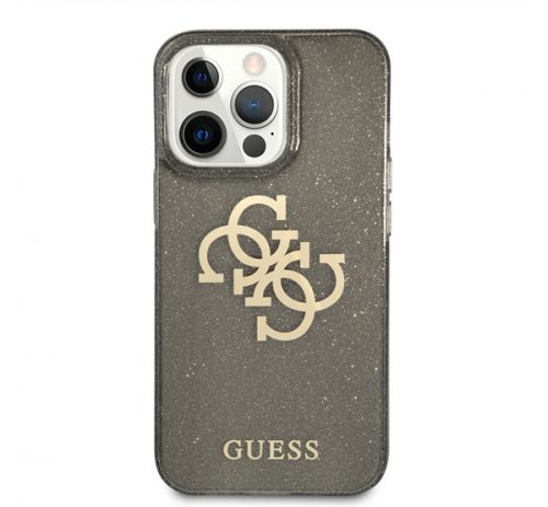 Guess TPU Big 4G Full Glitter Apple iPhone 13 Pro hátlap tok, fekete