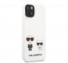 Karl Lagerfeld and Choupette Liquid szilikon hátlap tok Apple iPhone 13 mini, fehér