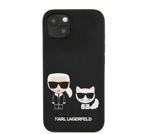 Karl Lagerfeld and Choupette Liquid szilikon hátlap tok Apple iPhone 13 mini, fekete