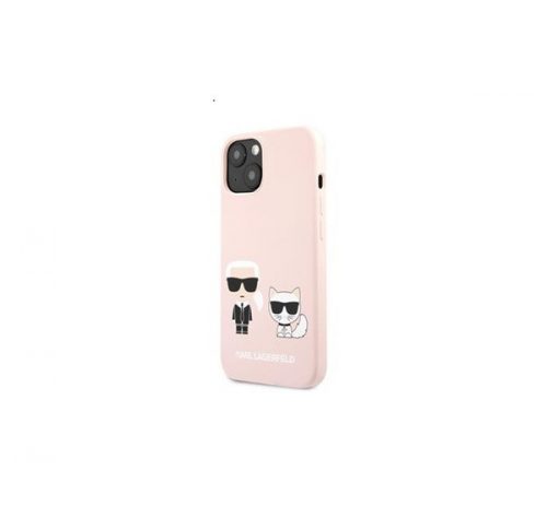 Karl Lagerfeld and Choupette Liquid szilikon hátlap tok Apple iPhone 13, rózsaszín