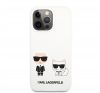 Karl Lagerfeld and Choupette Liquid szilikon hátlap tok Apple iPhone 13 Pro, fehér