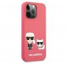 Karl Lagerfeld and Choupette Liquid szilikon hátlap tok Apple iPhone 13 Pro, piros