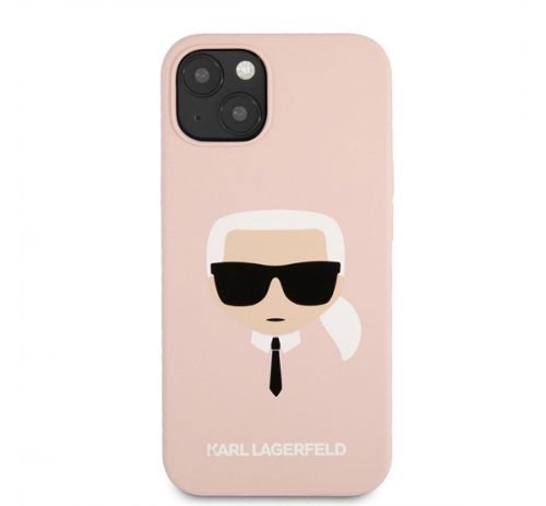 Karl Lagerfeld Head Liquid szilikon hátlap tok Apple iPhone 13 mini, rózsaszín