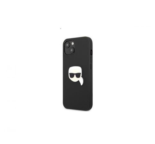 Karl Lagerfeld Head bőr hátlap tok Apple iPhone 13, fekete