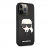 Karl Lagerfeld Head Saffiano bőr hátlap tok Apple iPhone 13 Pro Max, fekete