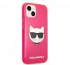 Karl Lagerfeld Choupette Head szilikon hátlap tok Apple iPhone 13 mini, rózsaszín