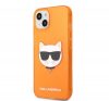 Karl Lagerfeld Choupette Head szilikon hátlap tok Apple iPhone 13, narancs