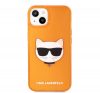 Karl Lagerfeld Choupette Head szilikon hátlap tok Apple iPhone 13, narancs