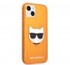 Karl Lagerfeld Choupette Head szilikon hátlap tok Apple iPhone 13, narancs