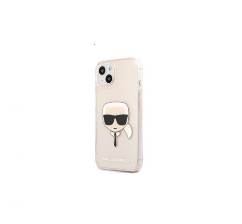 Karl Lagerfeld Head Full Glitter szilikon hátlap tok Apple iPhone 13, arany