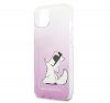 Karl Lagerfeld Choupette Eat hátlap tok Apple iPhone 13 mini, rózsaszín