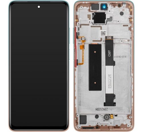 Xiaomi Mi 10T Lite 5G kompatibilis LCD modul kerettel, OEM jellegű, rozéarany