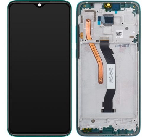 Xiaomi Redmi Note 8 Pro kompatibilis LCD modul kerettel, OEM jellegű, zöld