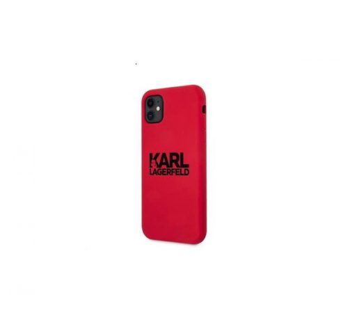 Karl Lagerfeld Stack Black Logo szilikon tok Apple iPhone 11, piros