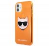 Karl Lagerfeld Choupette Head szilikon hátlap tok Apple iPhone 11, narancs