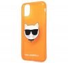 Karl Lagerfeld Choupette Head szilikon hátlap tok Apple iPhone 11, narancs