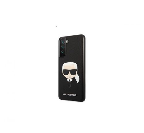 Karl Lagerfeld Head Saffiano bőr hátlap tok Samsung Galaxy S21 FE 5G, fekete