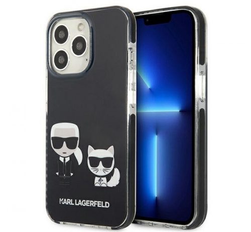 Karl Lagerfeld Karl and Choupette TPE hátlap tok Apple iPhone 13 Pro Max, fekete