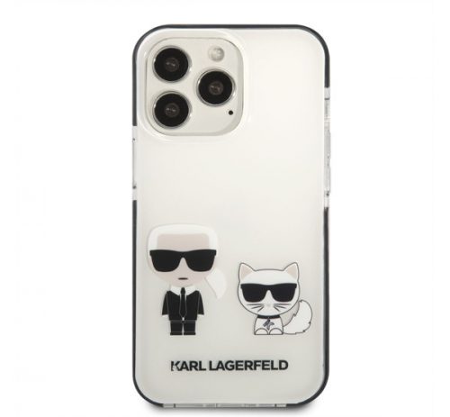 Karl Lagerfeld Karl and Choupette TPE hátlap tok Apple iPhone 13 Pro Max, fehér