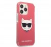 Karl Lagerfeld Choupette Head TPE szilikon hátlap tok Apple iPhone 13 Pro Max, rózsaszín