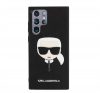 Karl Lagerfeld Head Saffiano bőr hátlap tok Samsung Galaxy S22 Ultra, fekete