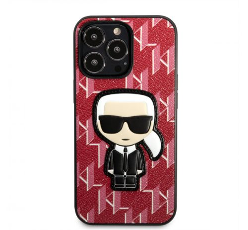 Karl Lagerfeld Monogram Ikonik hátlap tok Apple iPhone 13 Pro, piros