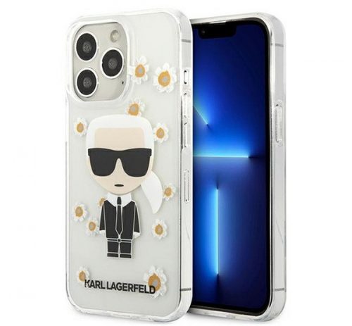 Karl Lagerfeld Ikonik Flower hátlap tok Apple iPhone 13 Pro Max, átlátszó