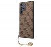 Guess 4G Charms Samsung Galaxy S22 Ultra hátlap tok, barna