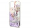 Guess Liquid Glitter Flower Apple iPhone 13 mini hátlap tok, lila