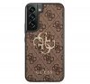 Guess PU 4G Metal Logo Samsung Galaxy S22 hátlap tok, barna