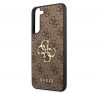 Guess PU 4G Metal Logo Samsung Galaxy S22+ hátlap tok, barna