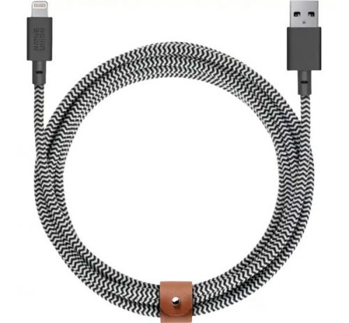 Native Union Belt XL USB / Lightning töltő- és adatkábel, 3m, zebra