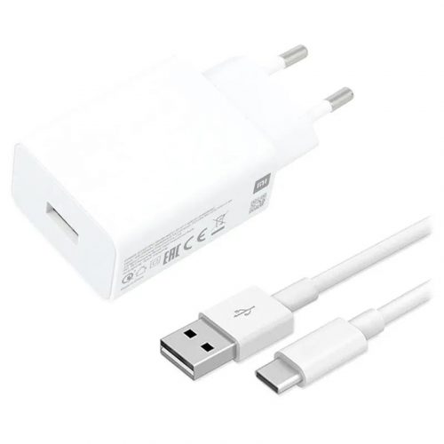 Xiaomi MDY-11-EP hálózati töltő adapter USB + Type-C adatkábel, 22,5W, fehér, ECO csomagolásban