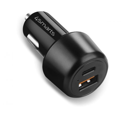 4smarts VoltRoad Ultimate autós szivargyújtó gyorstöltő adapter USB + Type-C, PD, 83W, fekete