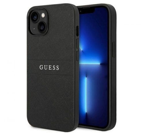 Guess PU Saffiano Apple iPhone 14 bőr hátlap tok, fekete