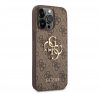 Guess PU 4G Metal Logo Apple iPhone 14 Pro Max hátlap tok, barna