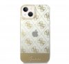 Guess Peony Glitter Script Logo Apple iPhone 14 hátlap tok, arany