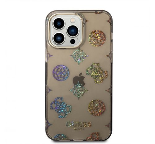 Guess Peony Glitter Apple iPhone 14 Pro Max hátlap tok, fekete