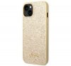 Guess Glitter Flakes Metal Logo Apple iPhone 14 hátlap tok, arany