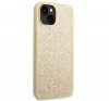 Guess Glitter Flakes Metal Logo Apple iPhone 14 hátlap tok, arany