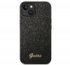 Guess Glitter Flakes Metal Logo Apple iPhone 14 Plus hátlap tok, fekete