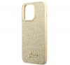 Guess Glitter Flakes Metal Logo Apple iPhone 14 Pro hátlap tok, arany