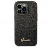 Guess Glitter Flakes Metal Logo Apple iPhone 14 Pro Max hátlap tok, fekete