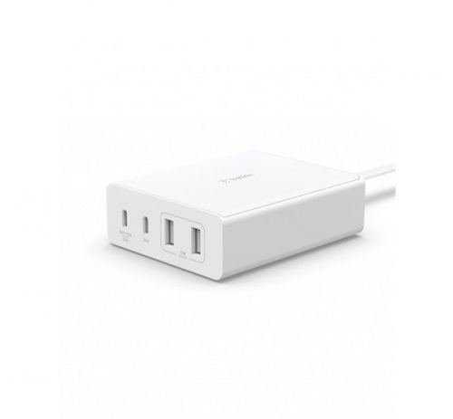 Belkin Boost Chagre Pro hálózati gyorstöltő HUB 2xType-C, 2xUSB, 108W, fehér